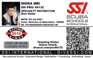 Dive Guide Specialty Instructor SSI Dhika